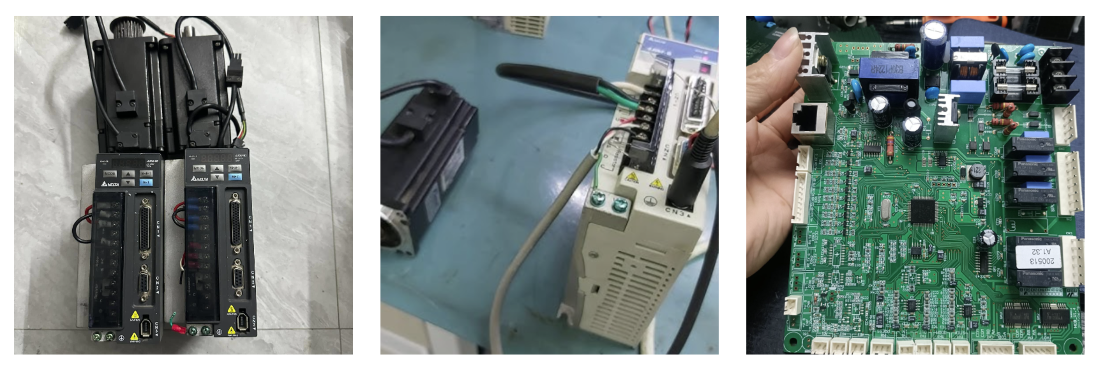 nhân viên catec đang sửa chữa servo báo lỗi