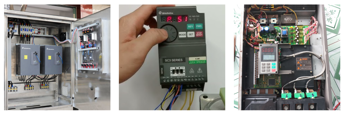 nhân viên catec sửa biến tần shihlin tại xưởng