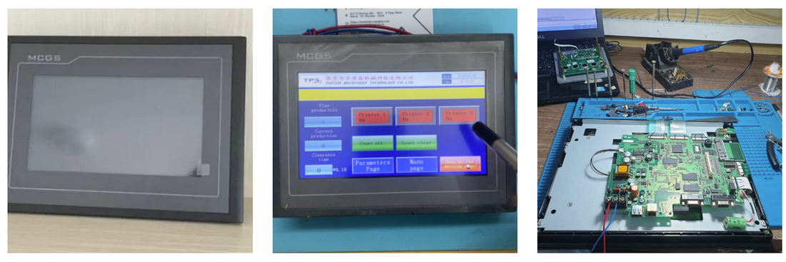 Catec chuyên sửa màn hình HMI MCGS lỗi cảm ứng, sửa màn hình MCGS lỗi sọc màn hình, lem mực, nhòe.