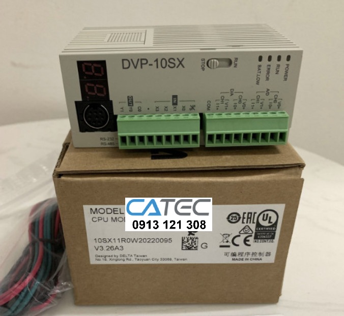 Bộ lập trình PLC Delta DVP10SX11T, 4DI/2DO-2AI/2AO, hàng chính hãng