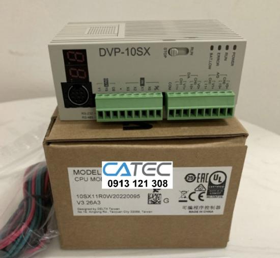 Bộ lập trình PLC Delta DVP10SX11T, 4DI/2DO-2AI/2AO, hàng chính hãng
