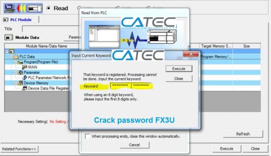 Software phá Crack Password PLC Mitsubishi dòng FX3U