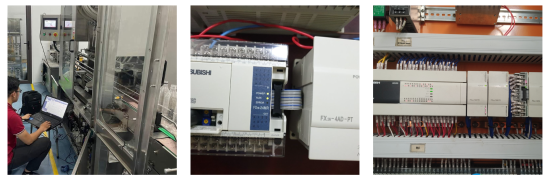 nhân viên catec đang sửa plc mitsubishi