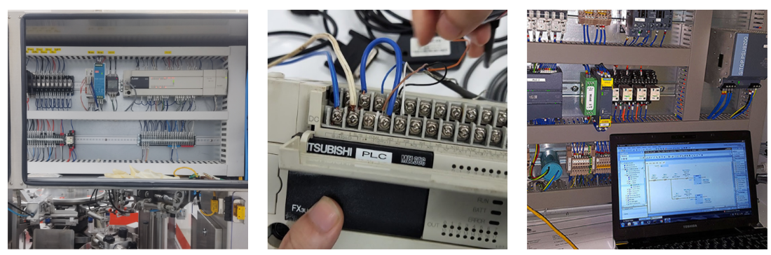 nhân viên catec đang sửa plc mitsubishi